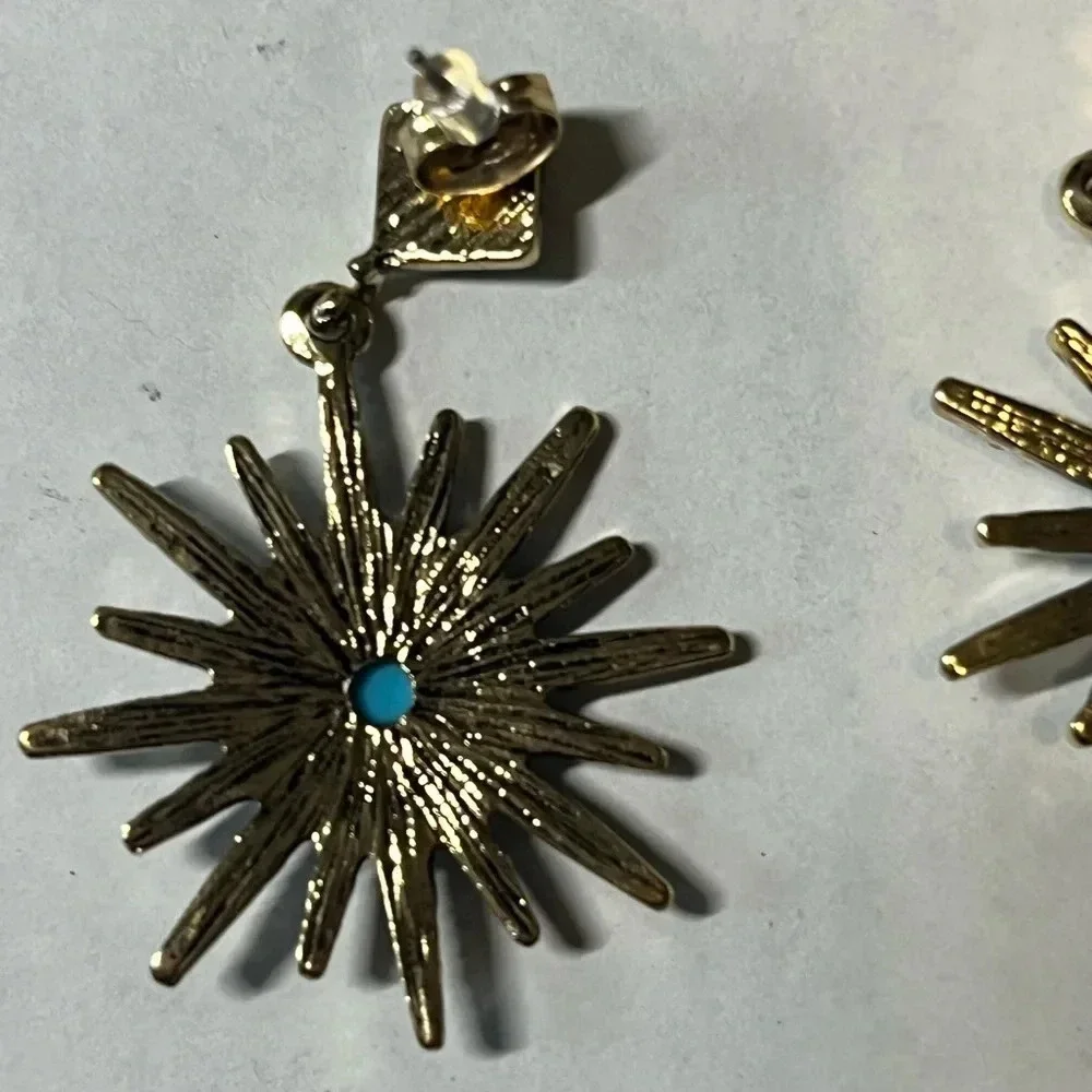 Adornia Blue/Silver Starburst Crystal Earrings‎ - Picture 6 of 12